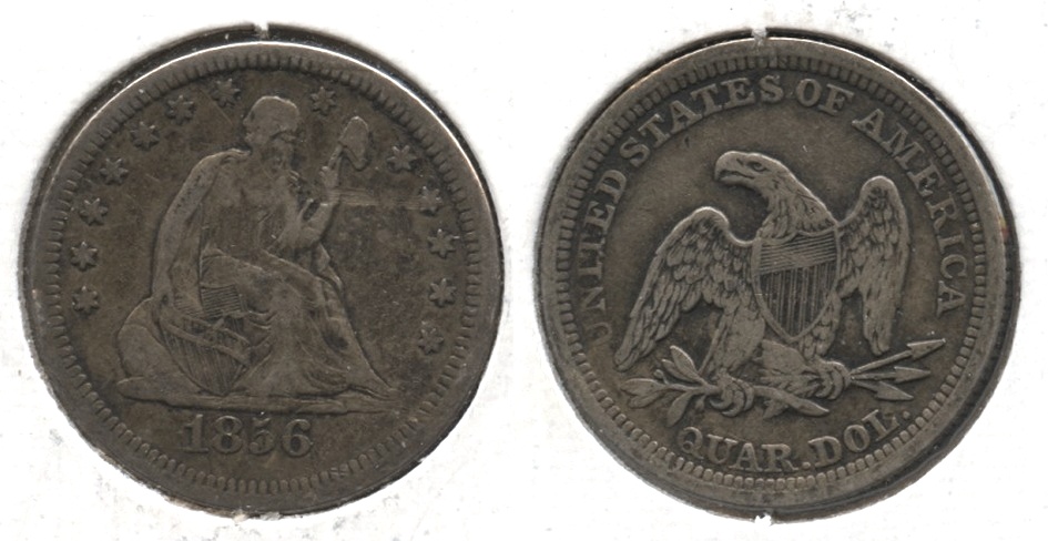 1856 Seated Liberty Quarter VF-20