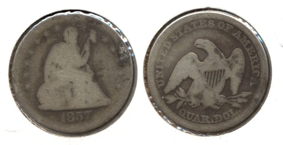 1857 Seated Liberty Quarter AG-3