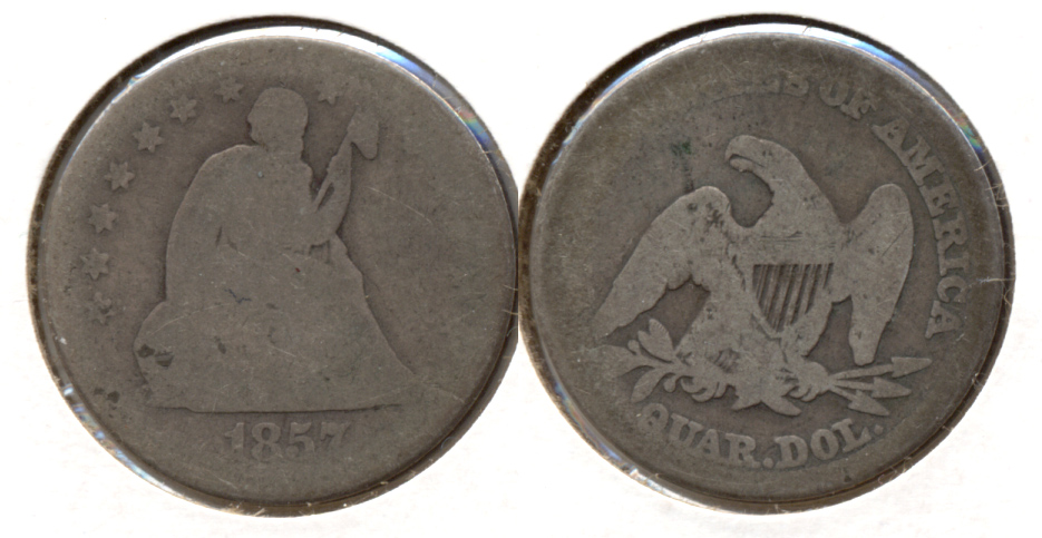 1857 Seated Liberty Quarter AG-3 b