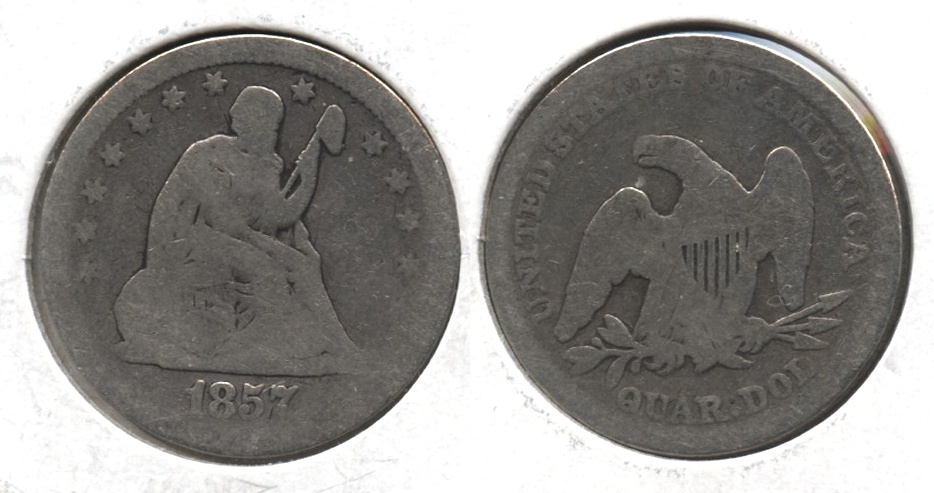 1857 Seated Liberty Quarter AG-3 #d