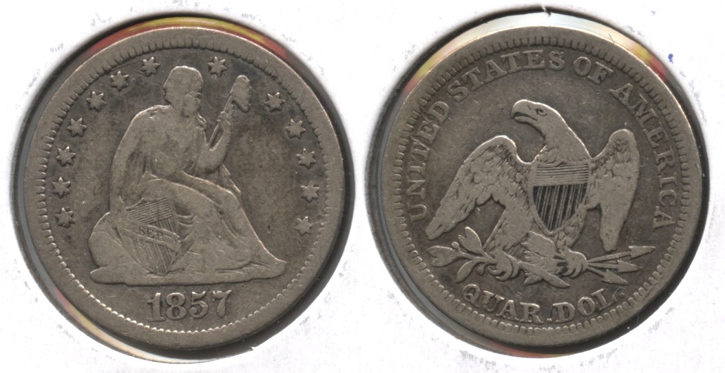 1857 Seated Liberty Quarter Fine-12