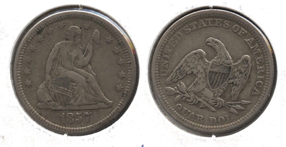 1857 Seated Liberty Quarter VF-20 #e