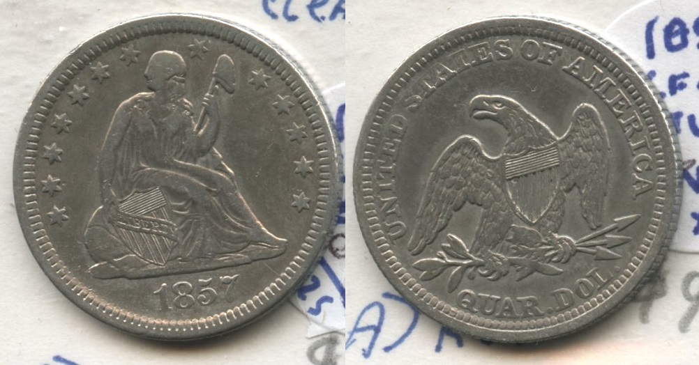 1857 Seated Liberty Quarter VF-30 #a