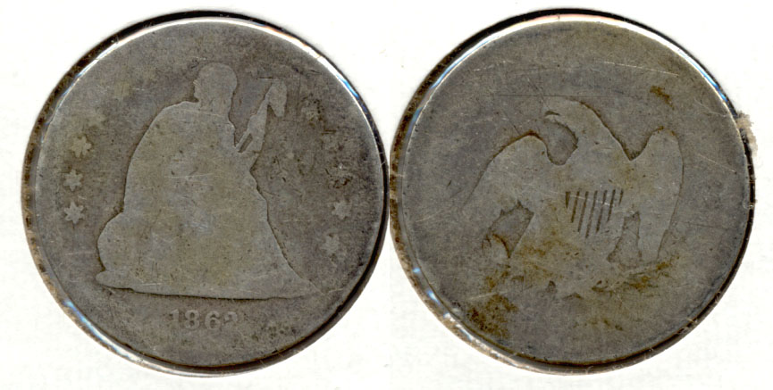 1862 Seated Liberty Quarter Fair-2