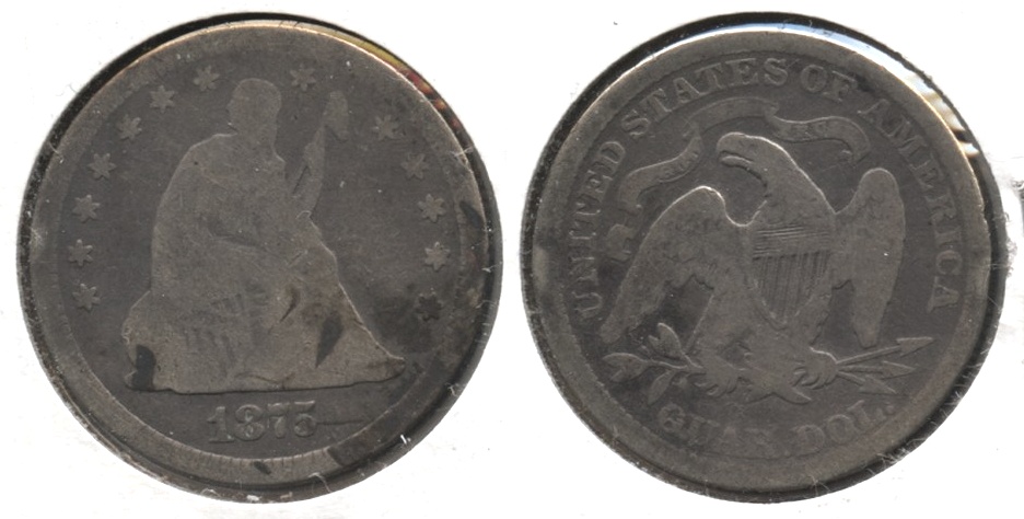 1875 Seated Liberty Quarter Good-4