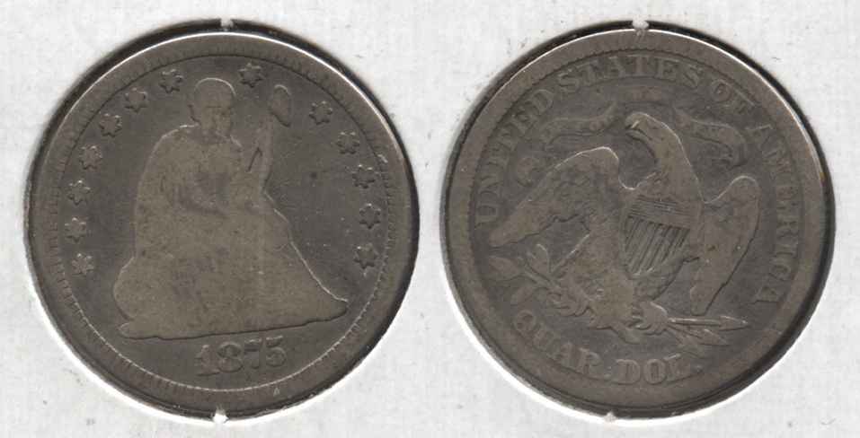 1875 Seated Liberty Quarter Good-4 #a