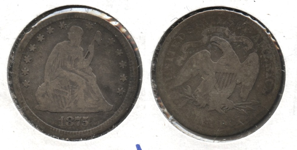 1875 Seated Liberty Quarter VG-8 #a