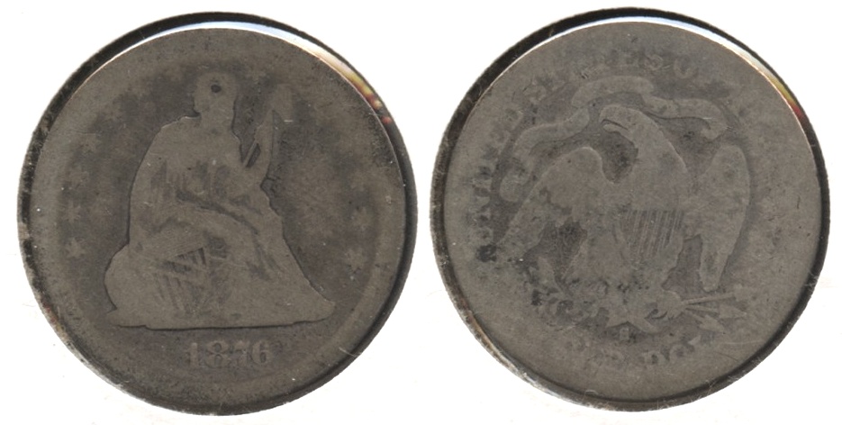 1876-S Seated Liberty Quarter AG-3