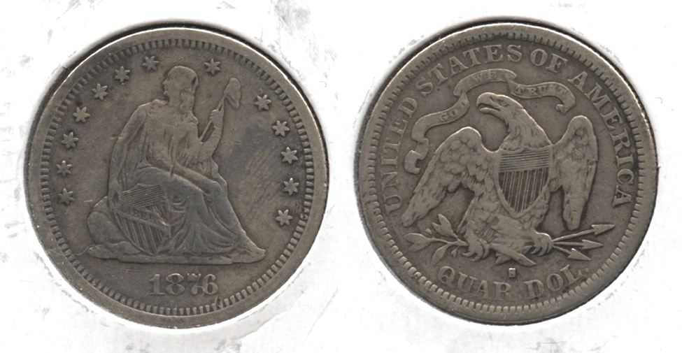 1876-S Seated Liberty Quarter VF-20 Obverse Scrape