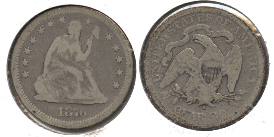 1876-S Seated Liberty Quarter VG-8