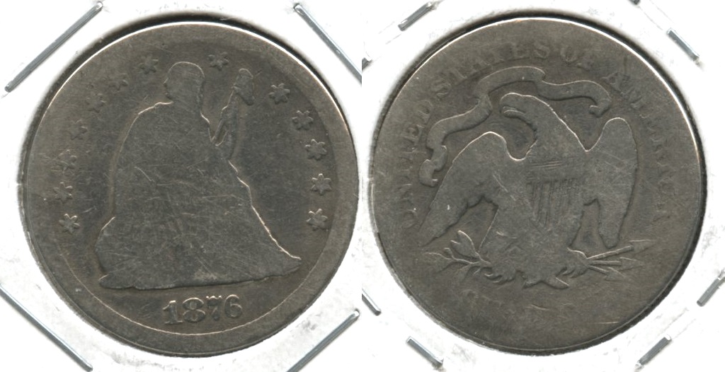 1876 Seated Liberty Quarter AG-3 #e