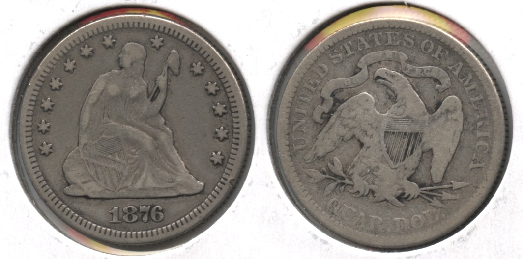 1876 Seated Liberty Quarter Fine-12 #c