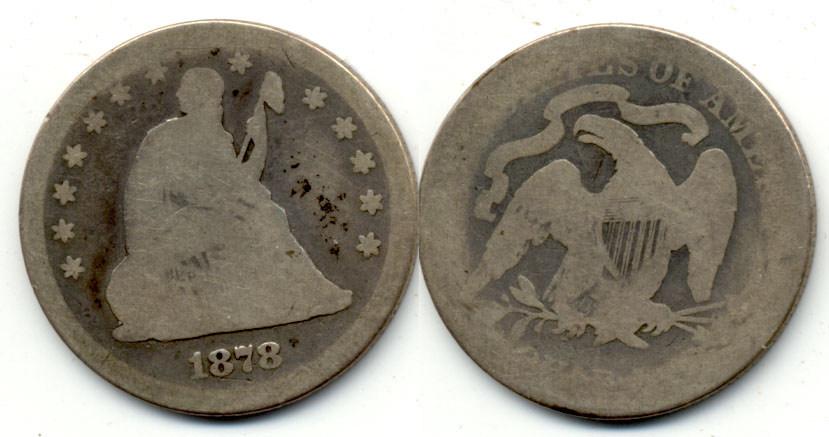 1878 Seated Liberty Quarter AG-3