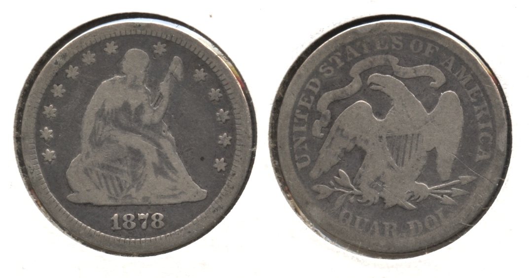 1878 Seated Liberty Quarter Good-4