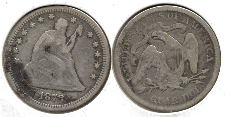 1878 Seated Liberty Quarter VG-8 Bit Rough