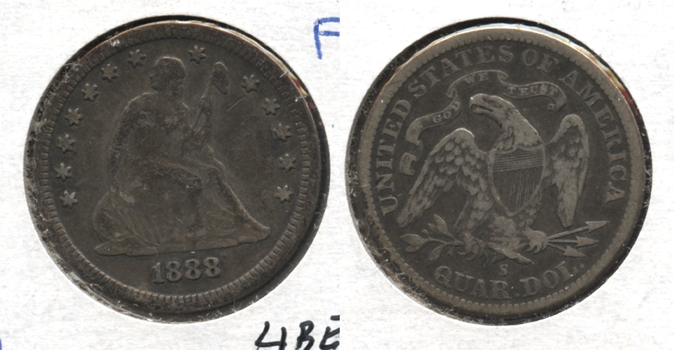 1888-S Seated Liberty Quarter Fine-12