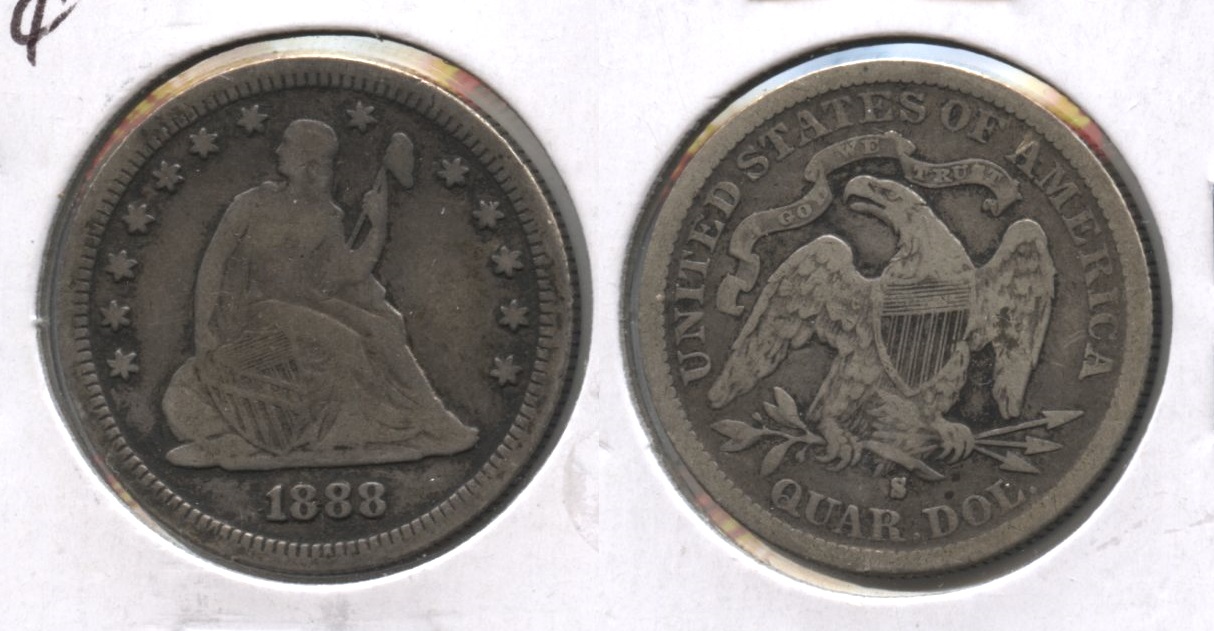 1888-S Seated Liberty Quarter VF-20