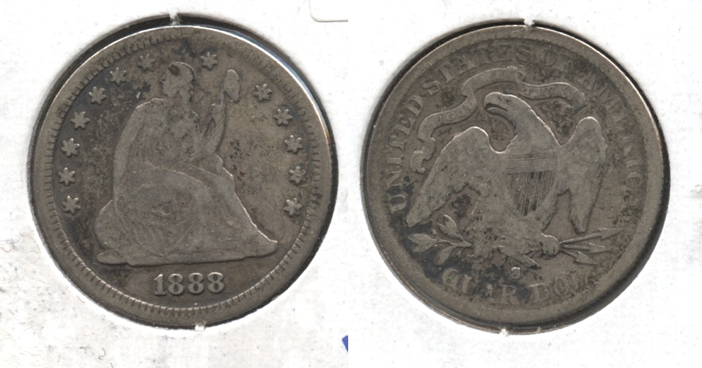 1888-S Seated Liberty Quarter VG-8 #a
