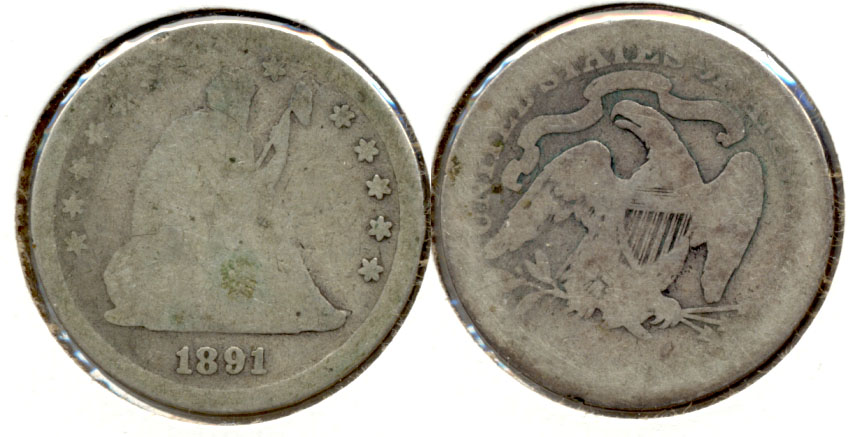 1891 Seated Liberty Quarter Fair-2