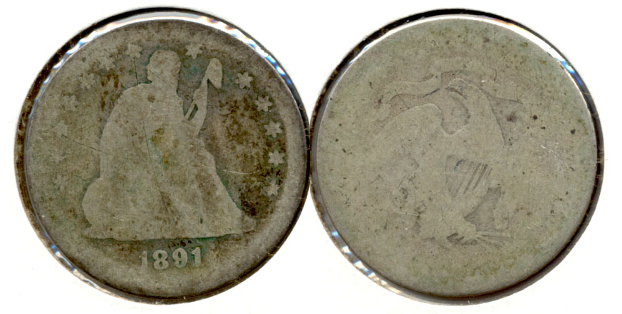 1891 Seated Liberty Quarter Fair-2 c