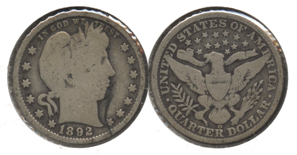1892-O Barber Quarter Good-4 #a