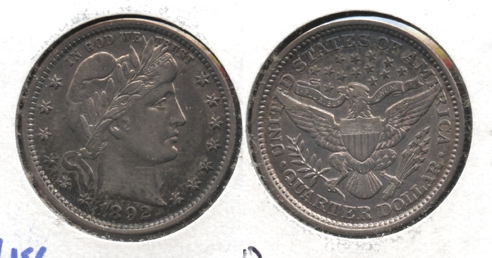 1892 Barber Quarter AU-53