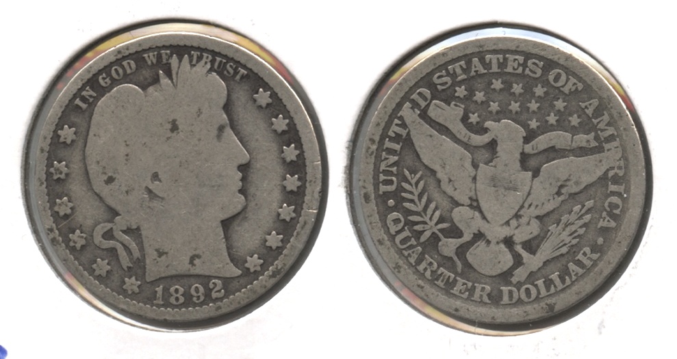 1892 Barber Quarter Good-4 #o