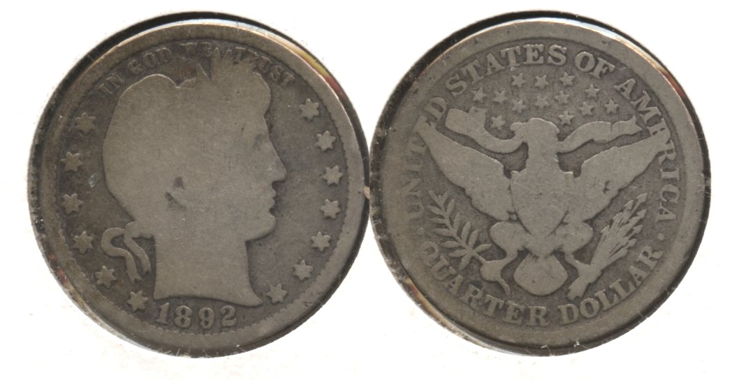 1892 Barber Quarter Good-4 #p