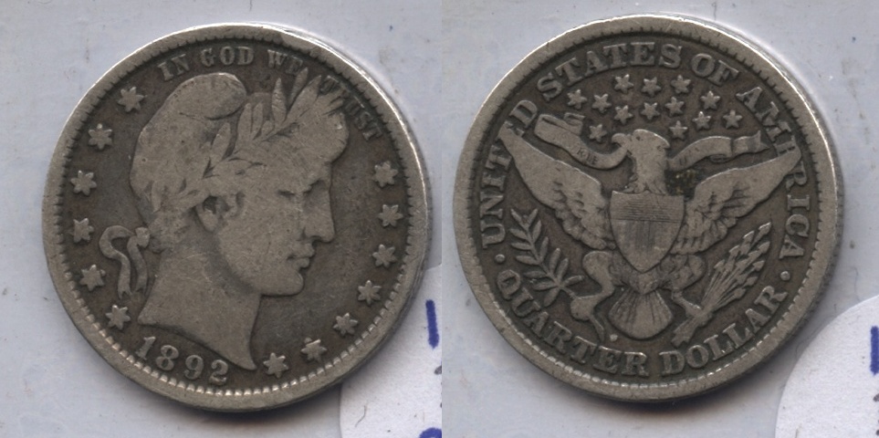 1892 Barber Quarter Good-6