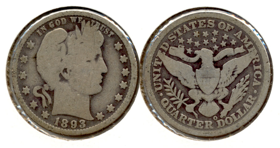 1893-O Barber Quarter Good-4