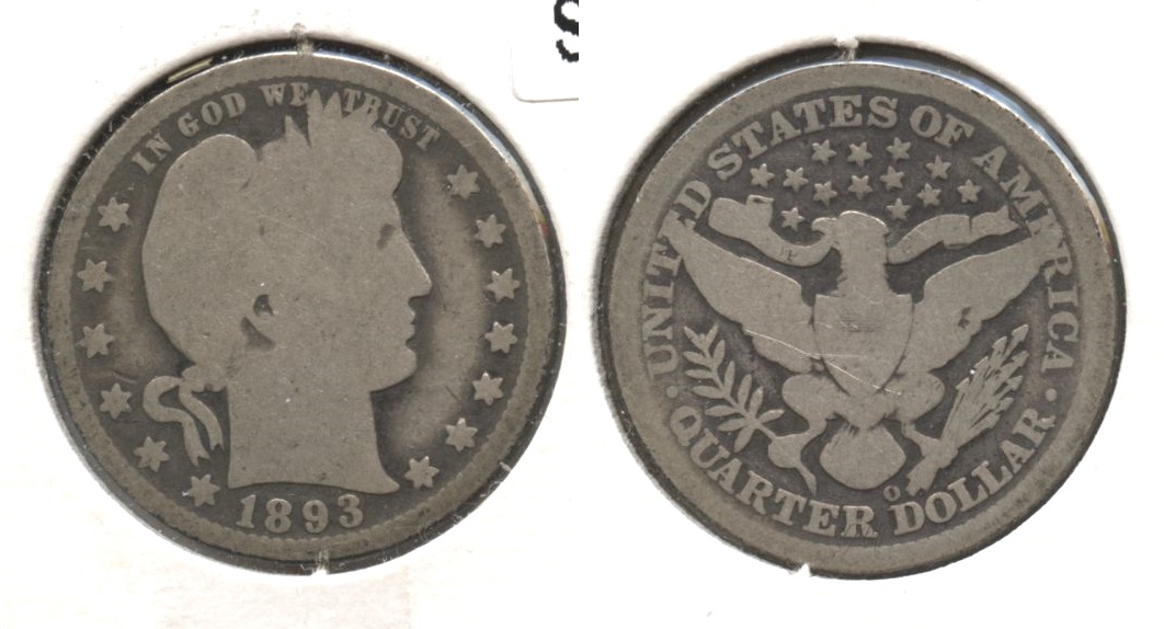 1893-O Barber Quarter Good-4 #b