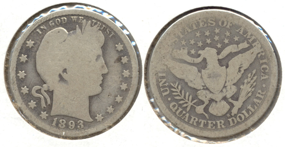 1893-S Barber Quarter AG-3 a