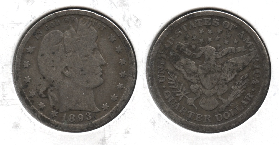 1893-S Barber Quarter Good-4 #a