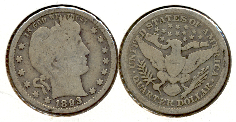 1893 Barber Quarter Good-4