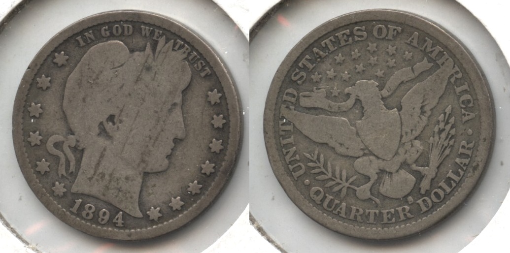 1894-S Barber Quarter Good-4 #a