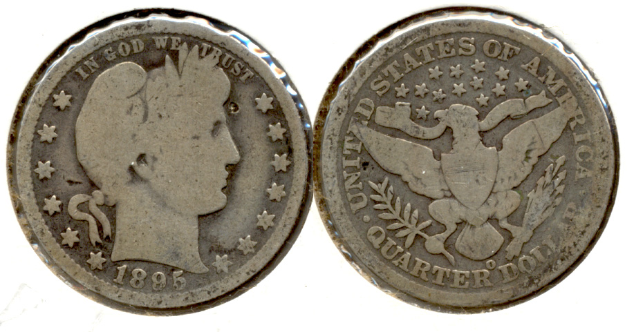 1895-O Barber Quarter Good-4 #c Obverse Tic