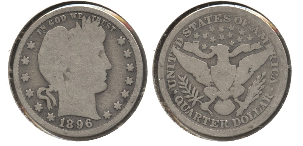 1896 Barber Quarter Good-4 #e