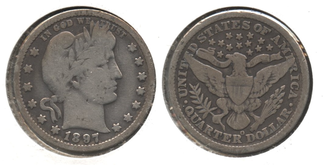 1897-O Barber Quarter VG-8 Cleaned