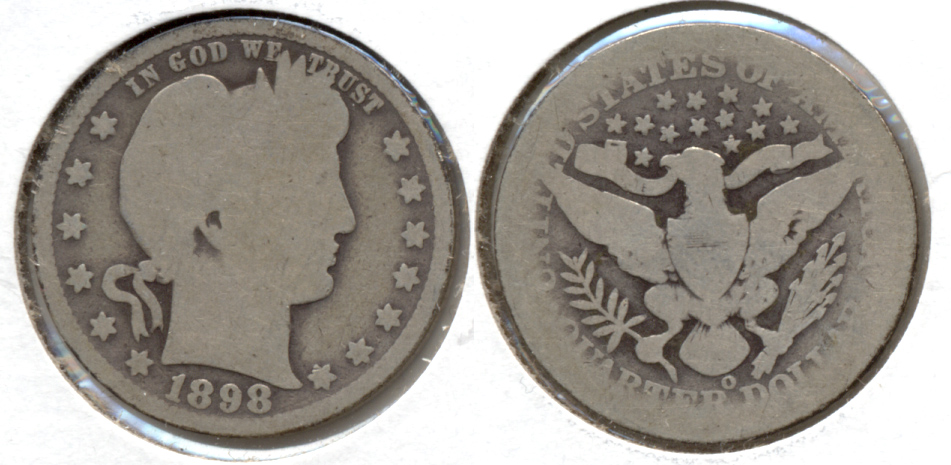 1898-O Barber Quarter AG-3 b