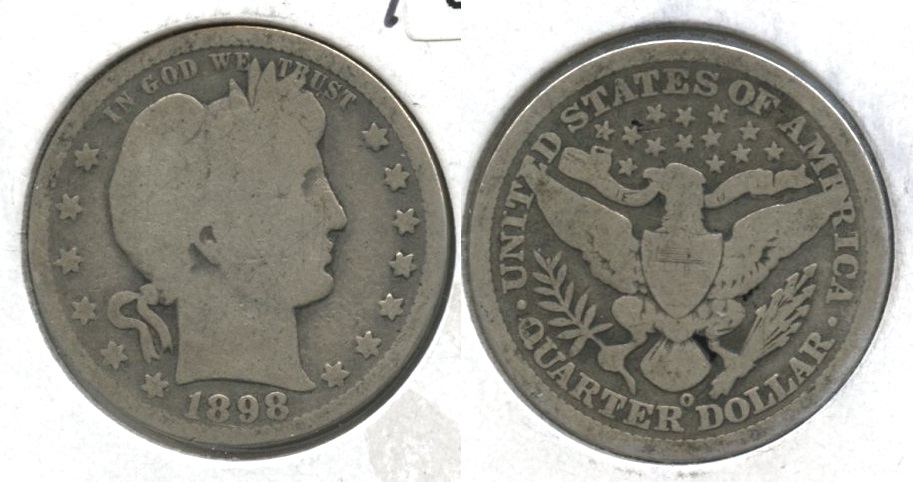 1898-O Barber Quarter Good-4 #b