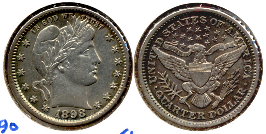 1898 Barber Quarter AU-50