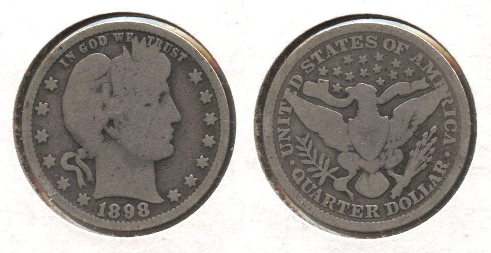 1898 Barber Quarter Good-4 #w