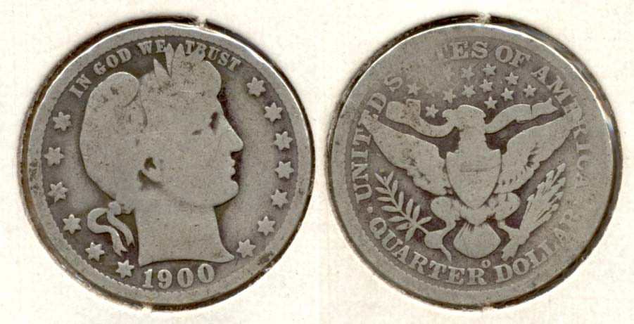 1900-O Barber Quarter AG-3
