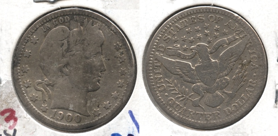 1900-O Barber Quarter VG-8 Bit Rough