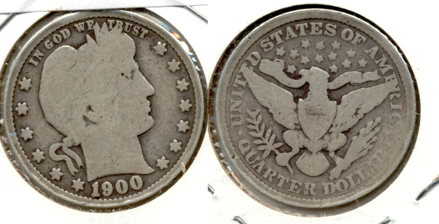 1900 Barber Quarter Good-4 Flattened Rim