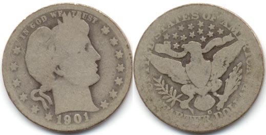 1901-O Barber Quarter AG-3
