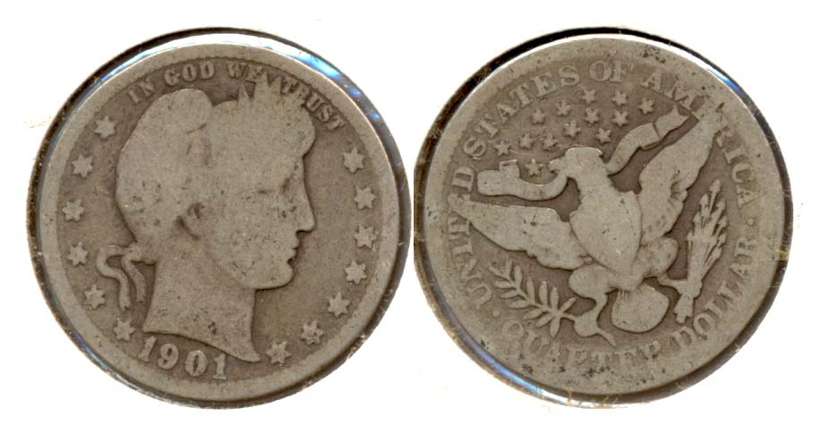 1901 Barber Quarter AG-3 o