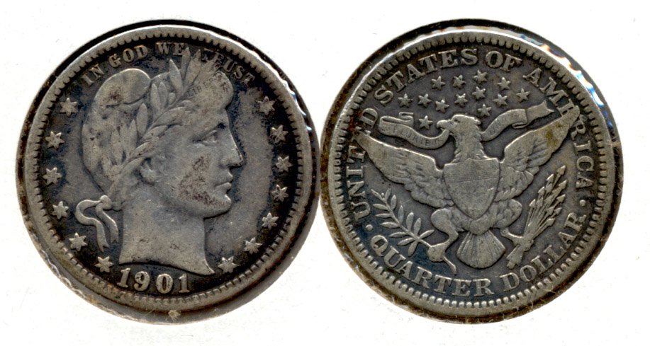 1901 Barber Quarter Fine-12