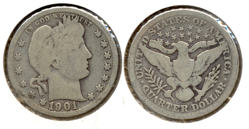 1901 Barber Quarter Good-4 g