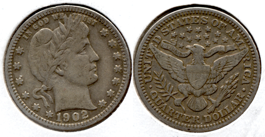 1902 Barber Quarter Fine-12 a